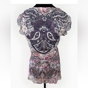 Whimsigoth Fairy Angel Top Y2K Boho Studded Blouse Ruffle Cottagecore